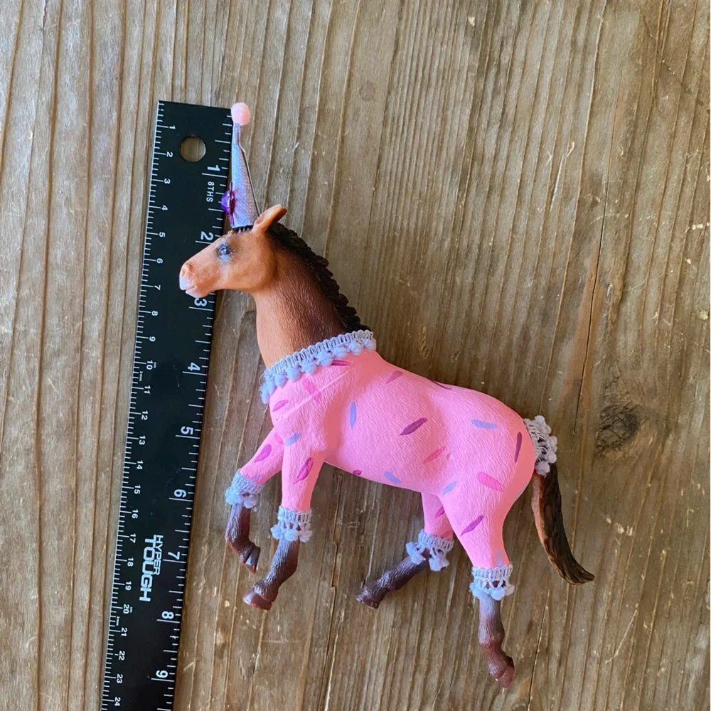 Horse Birthday Cake Pink and Lavender Western Cowgirl Cake Topper Toy
